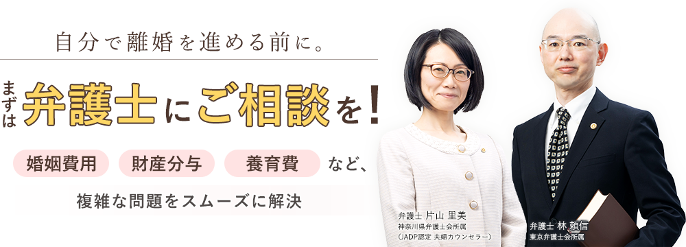自分で離婚を進める前に。 まずは弁護士にご相談を！「婚姻費用」「財産分与」「養育費」など、複雑な問題をスムーズに解決